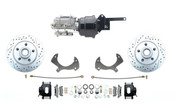 DBK5772LX-PL-5772- 1957-1968 Full Size Ford Disc Brake Kit Drilled/ Slotted Rotors / Black Powder Coated Calipers & Proline Booster Kit