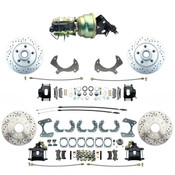 DBK5772-9-LXB-FD-214 1957-1968 Full Size Ford Front & Rear Disc Brake Kit Drilled/ Slotted Rotors & Black Powder Coated Calipers