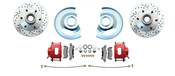 DBK7387LX-NSR- 1973-87 Chevy Truck C-10 5 Lug D/S Replacement Rotor Wheel Kit, No Spindles, Red Caliper Upgrade