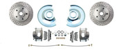 DBK7387LX-NSB- 1973-87 Chevy Truck C-10 5 Lug D/S Replacement Rotor Wheel Kit, No Spindles, Black  Caliper Upgrade