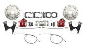 DBK7074LX-R  - 1970-1974 Camaro/Firebird  10/12 Rear Disc Brake Conversion Kit w/ Drilled & Rotors Red Calipers