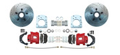 DBK5771LX-R- 1959-1971 Early Model Dodge D100 Disc Brake Kit Drilled & Slotted Rotors Red Calipers
