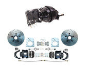 DBK5771LXB-MP-715 1959-1971 Early Model Dodge D100 Power Disc Brake Kit Drilled & Slotted Rotors Black Calipers