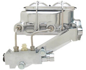 MCK114LM - Universal Chrome Dual Bail Master Cylinder w/ Left Mount Disc/ Drum Proportioning Valve