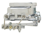 MCK113DBM - Universal Chrome Flat Top Master Cylinder w/ Bottom Mount Disc/Disc Proportioning Valve