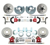 DBK6272834R - 1962-1972 Mopar B&E Body Standard Disc Brake Conversion Kit w/ Red Powder Coated Calipers