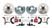 DBK6272A-45-LXR - 1962-1972 Mopar A Body Large Bolt Pattern Standard Disc Brake Conversion Kit w/ Powder Coated Red Calipers