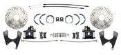 DBK1012FSLX-B  -  Rear GM 1955-1968 Full Size 10/12 Bolt Pattern Disc Brake Conversion Kit  with E-Brake Drilled/Slotted Rotors & Powder Coated Black Calipers