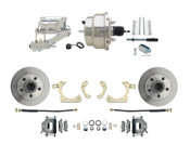 DBK5558-GMFS1-309-1955-1958 GM Full Size Disc Brake Kit w/ 8" Dual Chrome Power Brake Booster Conversion Kit (Impala, Bel Air, Biscayne)