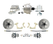 DBK5558-GMFS1-311-1955-1958 GM Full Size Disc Brake Kit w/ 8" Dual Chrome Power Brake Booster Conversion Kit (Impala, Bel Air, Biscayne)