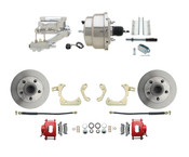 DBK5558R-GMFS1-309-1955-1958 GM Full Size Disc Brake Kit w/ 8" Dual Chrome Power Brake Booster Conversion Kit (Impala, Bel Air, Biscayne)
