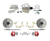 DBK5558R-GMFS1-311-1955-1958 GM Full Size Disc Brake Kit w/ 8" Dual Chrome Power Brake Booster Conversion Kit (Impala, Bel Air, Biscayne)