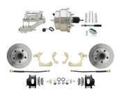 DBK5558B-GMFS1-309-1955-1958 GM Full Size Disc Brake Kit w/ 8" Dual Chrome Power Brake Booster Conversion Kit (Impala, Bel Air, Biscayne)