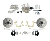 DBK5558B-GMFS1-311-1955-1958 GM Full Size Disc Brake Kit w/ 8" Dual Chrome Power Brake Booster Conversion Kit (Impala, Bel Air, Biscayne)