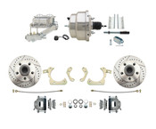 DBK5558LX-GMFS1-311-1955-1958 GM Full Size Disc Brake Kit w/ 8" Dual Chrome Power Brake Booster Conversion Kit (Impala, Bel Air, Biscayne)