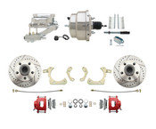 DBK5558LXR-GMFS1-309-1955-1958 GM Full Size Disc Brake Kit w/ 8" Dual Chrome Power Brake Booster Conversion Kit (Impala, Bel Air, Biscayne)