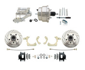 DBK5558LXB-GMFS1-309-1955-1958 GM Full Size Disc Brake Kit w/ 8" Dual Chrome Power Brake Booster Conversion Kit (Impala, Bel Air, Biscayne)