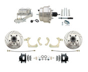 DBK5558LXB-GMFS1-311-1955-1958 GM Full Size Disc Brake Kit w/ 8" Dual Chrome Power Brake Booster Conversion Kit (Impala, Bel Air, Biscayne)