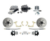 DBK5558B-GMFS1-709-1955-1958 GM Full Size Disc Brake Kit w/ 8" Dual Powder Coated / Aluminum Booster Conversion Kit (Impala, Bel Air, Biscayne)