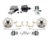 DBK5558LX-GMFS1-709-1955-1958 GM Full Size Disc Brake Kit w/ 8" Dual Powder Coated / Aluminum Booster Conversion Kit (Impala, Bel Air, Biscayne)