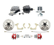DBK5558LXR-GMFS1-709-1955-1958 GM Full Size Disc Brake Kit w/ 8" Dual Powder Coated / Aluminum Booster Conversion Kit (Impala, Bel Air, Biscayne)