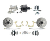 DBK5558-GMFS1-711-1955-1958 GM Full Size Disc Brake Kit w/ 8" Dual Powder Coated / Aluminum Chrome Booster Kit