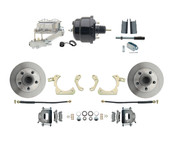 DBK5558-GMFS1-713-1955-1958 GM Full Size Disc Brake Kit w/ 8" Dual Powder Coated / Aluminum Chrome Booster Kit