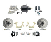 DBK5558B-GMFS1-711-1955-1958 GM Full Size Disc Brake Kit w/ 8" Dual Powder Coated / Aluminum Chrome Booster Kit