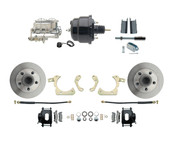 DBK5558B-GMFS1-712-1955-1958 GM Full Size Disc Brake Kit w/ 8" Dual Powder Coated / Aluminum Chrome Booster Kit