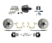 DBK5558B-GMFS1-713-1955-1958 GM Full Size Disc Brake Kit w/ 8" Dual Powder Coated / Aluminum Chrome Booster Kit