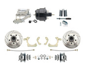 DBK5558LX-GMFS1-711-1955-1958 GM Full Size Disc Brake Kit w/ 8" Dual Powder Coated / Aluminum Chrome Booster Kit