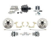 DBK5558LX-GMFS1-713-1955-1958 GM Full Size Disc Brake Kit w/ 8" Dual Powder Coated / Aluminum Chrome Booster Kit