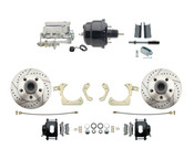 DBK5558LXB-GMFS1-710-1955-1958 GM Full Size Disc Brake Kit w/ 8" Dual Powder Coated / Aluminum Chrome Booster Kit