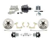 DBK5558LXB-GMFS1-711-1955-1958 GM Full Size Disc Brake Kit w/ 8" Dual Powder Coated / Aluminum Chrome Booster Kit