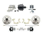 DBK5558LXB-GMFS1-713-1955-1958 GM Full Size Disc Brake Kit w/ 8" Dual Powder Coated / Aluminum Chrome Booster Kit