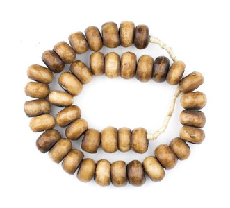 Decorative Brown Bone Beads from Kenya
