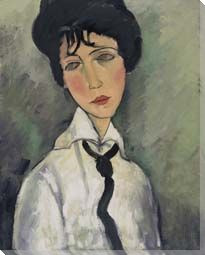 Woman in Black Tie- Modigliani Study  Print on Canvas