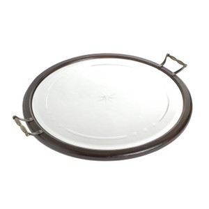 Round Vintage-inspired Mirrored Tray