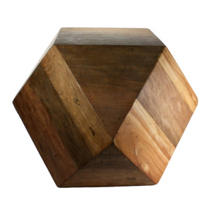 Salvaged Wood Faceted Side Table