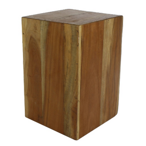 Reclaimed Wood Block Side Table - size medium