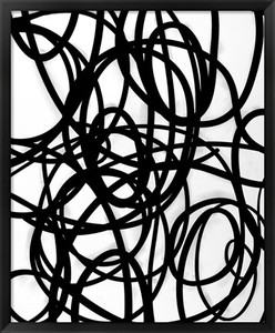 Trellis 4 - Framed Black and White Abstract Print