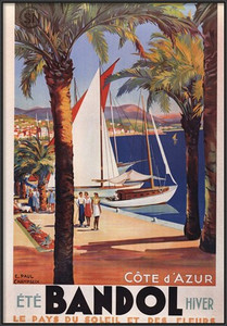 Cote d'Azur Vintage Travel Poster- Framed