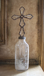 Vintage Crystal Cross Bottle in Clear (sold individually)