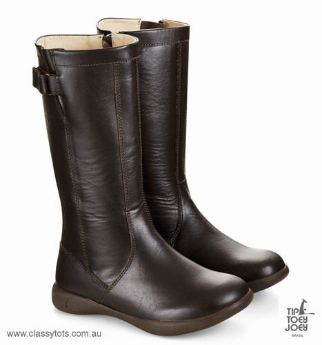 Tip Toey Joey Junior Boots Shoes - COFFEE IMAGINE - Girls Brown Winter Boots