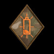 Low Battery Specialist Patch: MultiCam background, neon orange artwork, coyote brown border