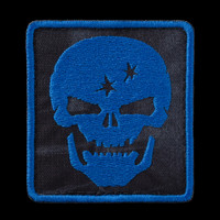 Double Tap Patch: Kryptek Typhon background, blue artwork and border