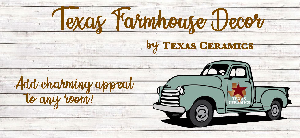 Find Charming Texas Farmhouse Decor by Texas Hill Country Ceramics Hand made in Texas
