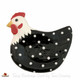 Chicken or Hen ceramic spoon rest in black and white.