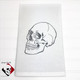 This set includes this Cotton Dish Towel with skull embroidered design.