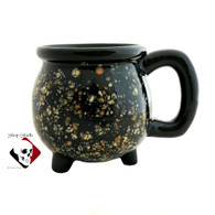 Cauldron Mug for Your Favorite Halloween Brew, Concoction or Potion, Witchy Kitchen Decor, Cosmic Burst Glaze 